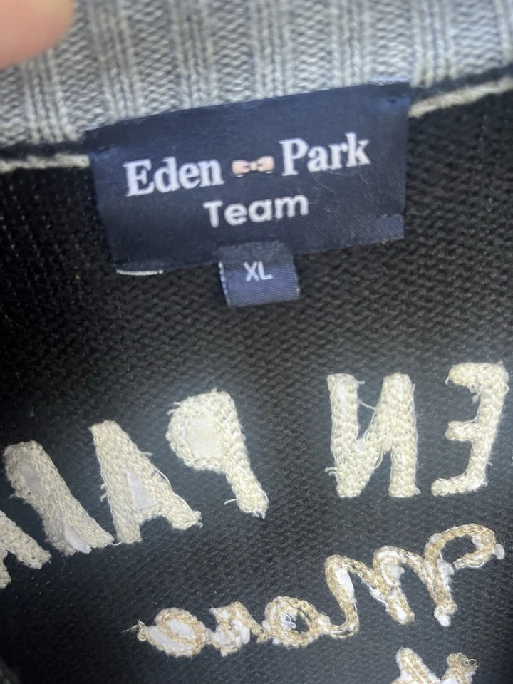 Eden Park Pull homme XL maille noir/beige zippé col haut logo manches longues - Photo 4/4