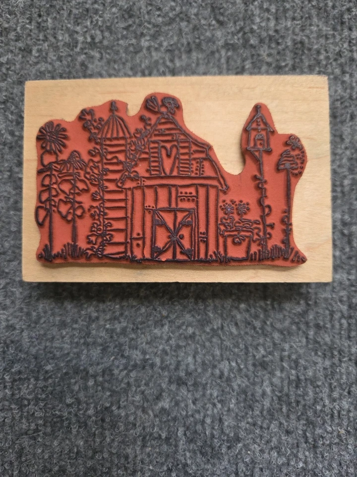 Sello de goma de granero con flores de silo pajarera de Imaginations Farm Foto 2 de 3