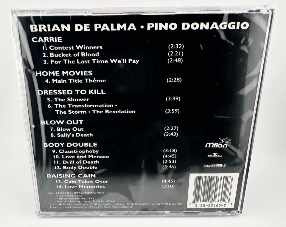 Brian De Palma & Pino Donaggio - Carrie, Dressed to Kill, etc [RARE NEW CD 1994] - Image 2 of 4