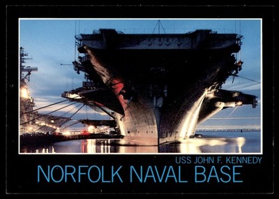 Postcard USS John F. Kennedy at Norfolk Naval Base VA