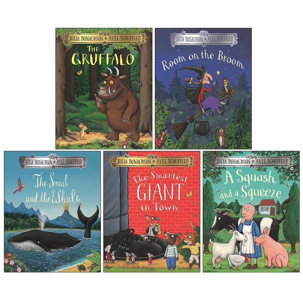 Julia Donaldson 5 Books Collection Set Gruffalo, Room on the Broom,Snail and the