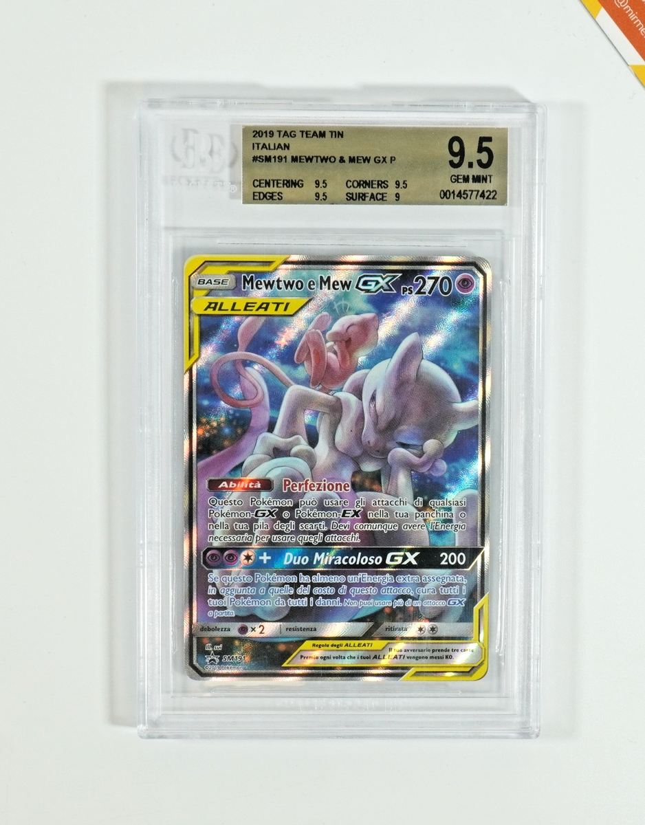 Pokemon BGS 9.5 Mewtwo & Mew Gx #SM191 Tag Team Tin Promo 2019
