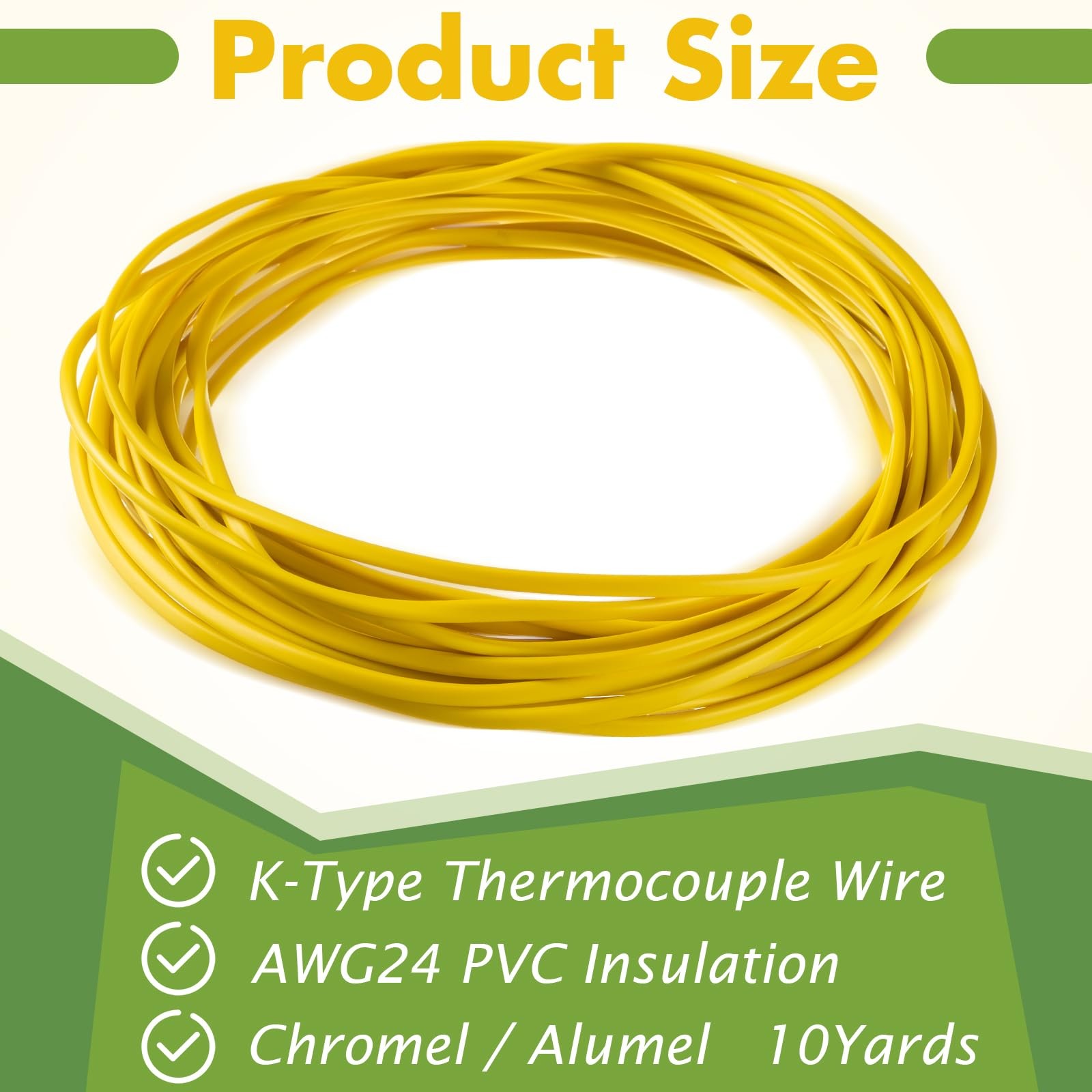 Relaxweex K-Type Thermocouple Wire Awg 24 Solid W. PVC Insulation for Making ...