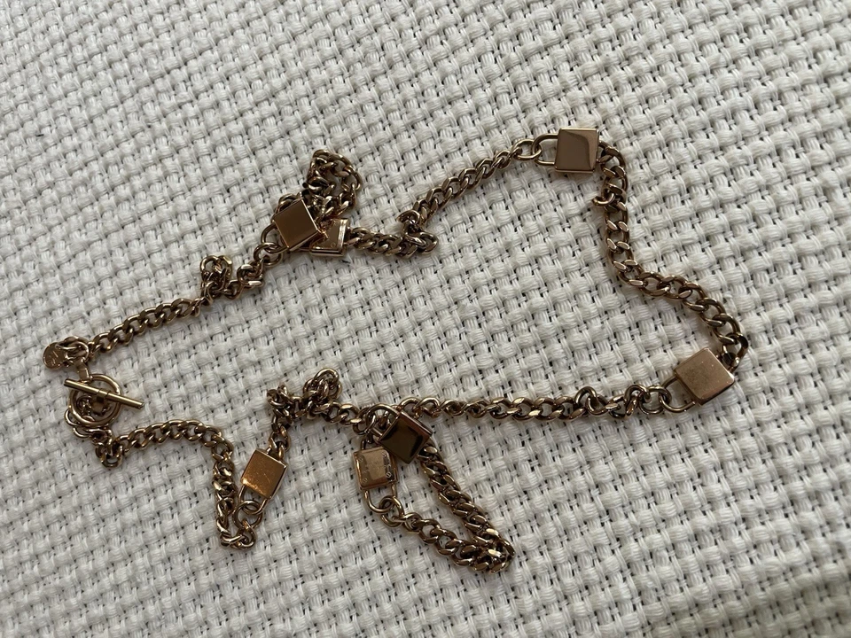 Michael Kors Gold Padlock Chain Toggle Long 32' Necklace MKJ3723710 NWT - Image 2 of 4