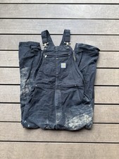 Carhartt Black Overalls Size 38x32 Men  s Workwear Canvas