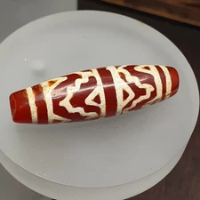 Antique tibetan nepalese red etched agate bead decorated carnelian beads etc-22