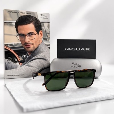 BRAND NEW Jaguar Eyewear Tortoiseshell Sunglasses w/ Case Green