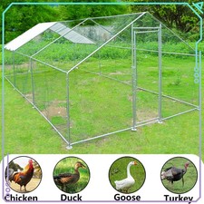 20x13ft Metal Chicken Coop Outdoor Metal Walk-in Hen House Chicken Run w/ Cover