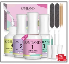 Dip Powder Liquid Set - Large Capacity Base Activator Top Coat Saver Kit