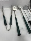 Wooden Handle Spatula Fork Tongs 8 Piece Barbecue Grill Tools Set — photo 2