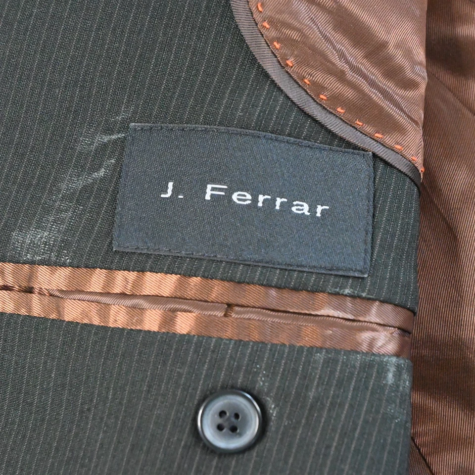J Ferrar 38S 30x32 Black Striped Mens Jacket Pants Suit - Image 4 of 4