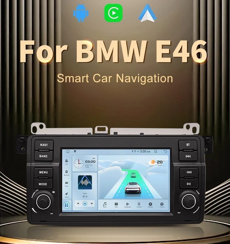 7" Android 13 Car Stereo Radio Carplay GPS Navi For BMW E46 320i 323i 325i - Image 3 of 4