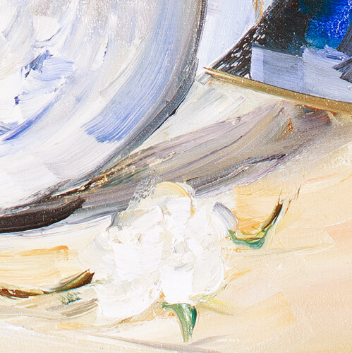 Natalie Demenko Oil Painting flowers vase Still Life Impressionism fine art 28"