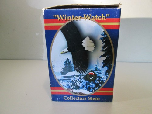 MILLER BREWING COLLECTION "WINTER WATCH"BALD EAGLE STEIN #6141 ORIGINAL BOX - Picture 2 of 9