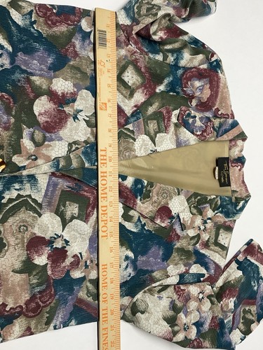 VTG Artsy Floral 80s Funky Boho Single Button Blazer Jacket Sz M Retro USA Made - Picture 19 of 23