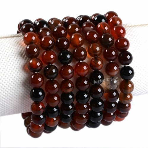 8mm Fashion round gemstone beads stretchable bracelet 7" - Picture 87 of 286