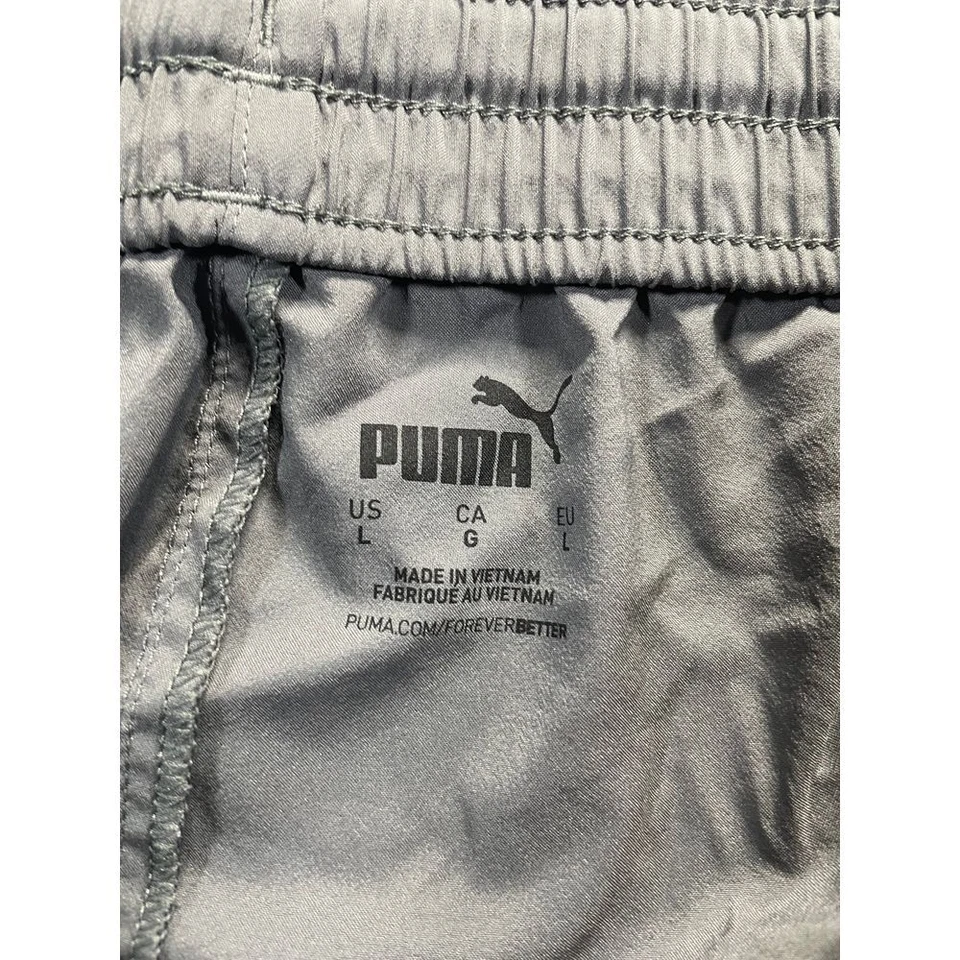 Pantalones Cortos Atléticos Puma Gris Entrenamiento Correr Baloncesto Entrenamiento Talla L Foto 2 de 4