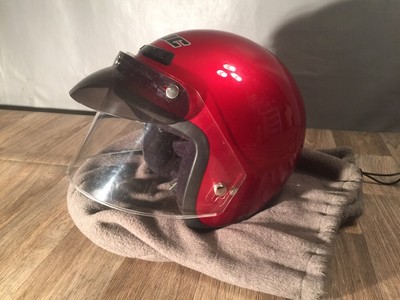 hjc cl 5 helmet HJC CL-5 Candy Red Motorcycle or Quad Helmet & Sun Visor DOT & Snell  Approved