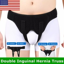Men Inguinal Hernia Support Belt Double Groin Hernia Pain Relief Truss Brace Use