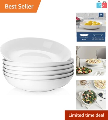 Oven and Dishwasher Safe 40oz 9-Inch Pasta & Salad Bowls - Set for Gatherings