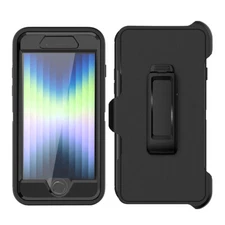 For iPhone SE 3rd/2nd Generation Case Heavy Duty Shockproof Cover w/Clip Holster