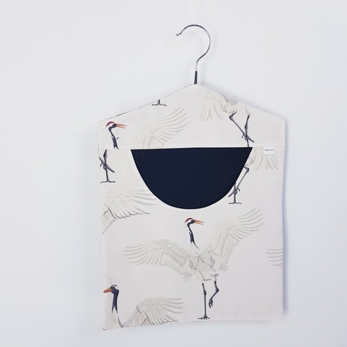 Peg Bag Handmade Pale Pink Ibis Bird Print Lined Laundry Clothes Peg Holder - Picture 6 of 14