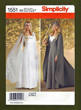 Fantasy Gown Costume Sewing Pattern With Train (Sizes 8-14) Simplicity 1551