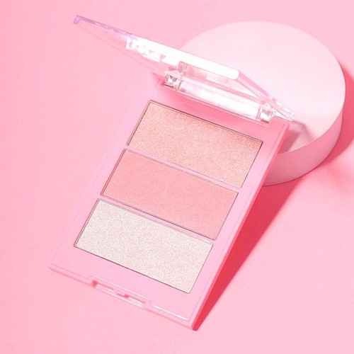 Sunkissed Blusher & Highlighter Powder Face Palette Pink Blush Gold Nude Shimmer - Picture 4 of 6