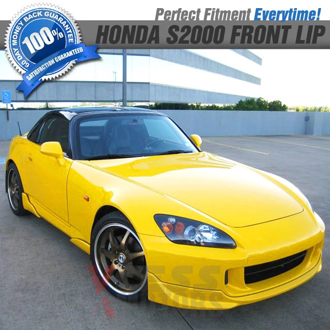 Fit 04-09 Honda S2000 AP2 OE Style Front Bumper Lip Spoiler Unpainted Black PU - Image 3 of 4