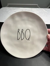 Set of 4 Rae Dunn BBQ Melamine 8” Plates Snack Cookout Luncheon