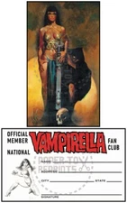 VAMPIRELLA'S MAGAZINE COVER #13 - ART CARD AND FAN CLUB MEMBERSHIP CARD