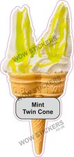Ice cream van sticker Twin Cone with Mint sauce whippy Trailer decals