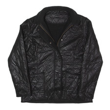 Barbour Carbon Fleece Lined Quilted Jacket Black Womens Uk 10