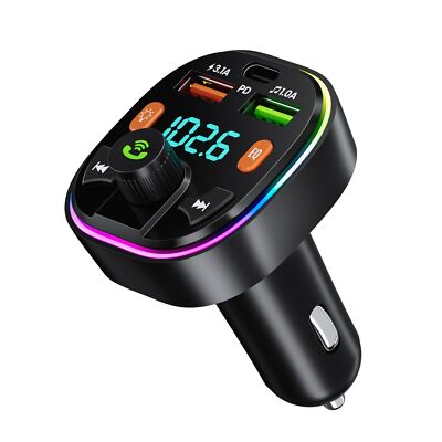 FM Transmitter Auto Bluetooth Auto Radio Adapter Autoladegerät mit Freisprech...