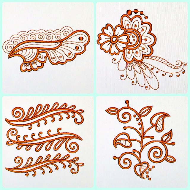 Henna Tattoos Embroidery Designs Disk for Husqvarna Viking