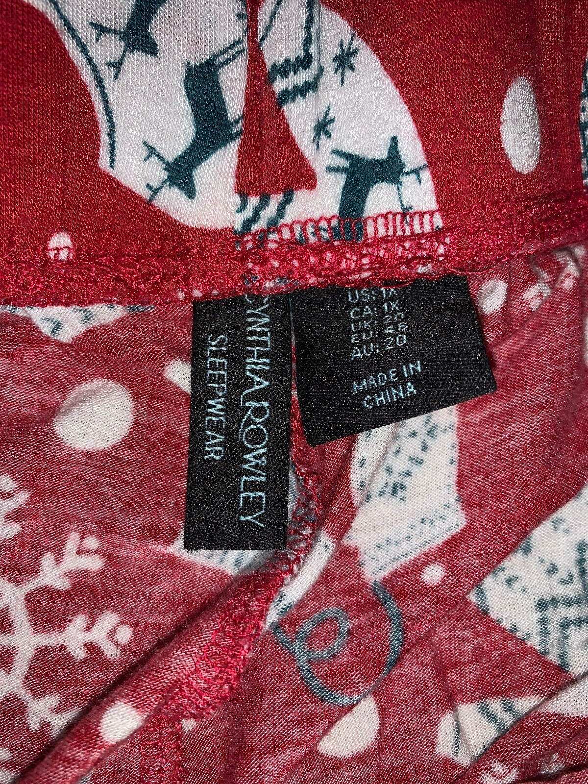 Cynthia Rowley Sleepwear Buttery Soft Women REINDEER at MIDNIGHT