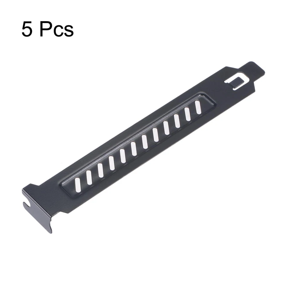 PCI Slot Covers with Screws for PC Case Airflow and Dustproof Black 5pcs - Image 2 of 4