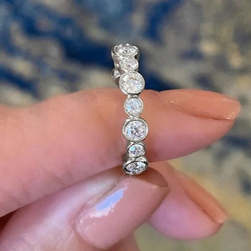 Cubic Zirconia Ring Statement Style for Women Round Design Gold Silver Tone Look - Picture 7 of 12