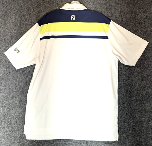 Footjoy Men's Golf Polo Shirt Large PerformanceShort Sleeve Multicolored Striped - Picture 7 of 11