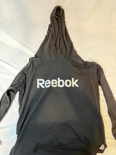 Reebok Women's Size Medium Cropped Black Hoodie with Graphic