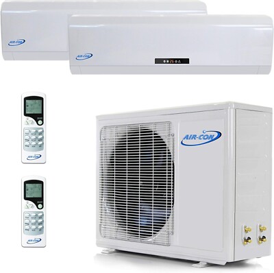 36000 BTU 21 SEER Ductless DualZone Mini Split Heat Pump 18000 x 2 Aircondition