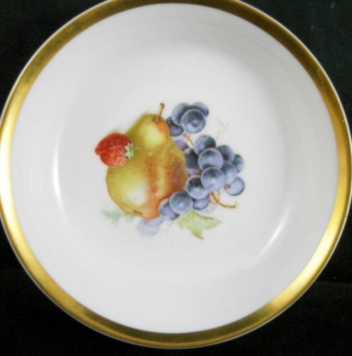 Jaeger Orchard Lot of 5 Fruit Dessert Bowl and 3 Salad Plates Coupe Gold Trim - Picture 5 of 9