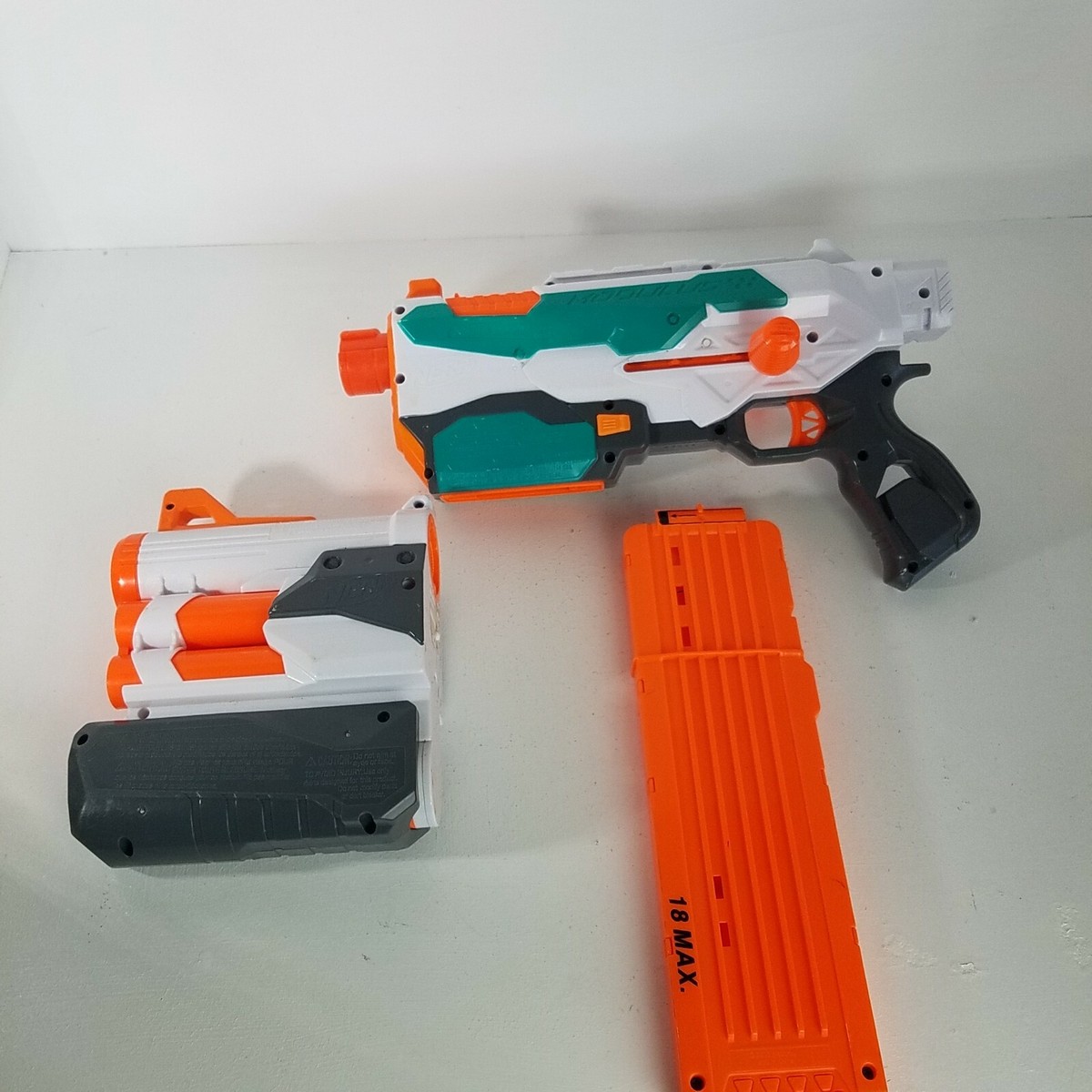 NERF Modulus Tri-Strike Blaster Toy w/ Barrel Attachment - 18