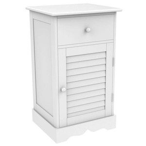 Popamazing White Wooden Bedside Cabinet Table Corner Table Storage