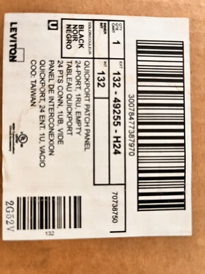 Leviton 49255-H24 Quickport Patch Panel 24-Port 1RU w/Cable Management Bar