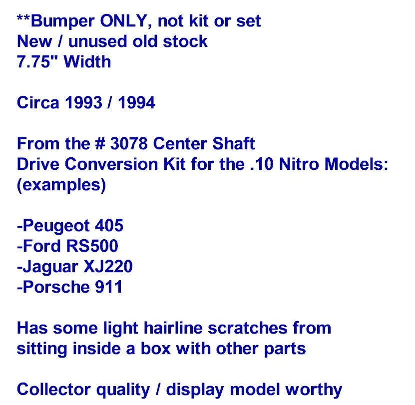 1x Vintage RC Car Kyosho Front Bumper from 3078 .10 Nitro Center Conversion Set - Image 2 of 4