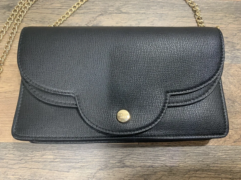 Bolso sin asas/bross convertible con correa de cadena de oro negro GIANNI BINI Foto 2 de 4