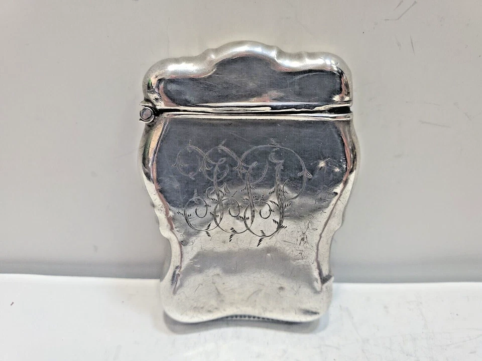 Estuche Vesta 1902 Unger Bros Art Nouveau desnudo de plata de ley 6639/3 Foto 3 de 4