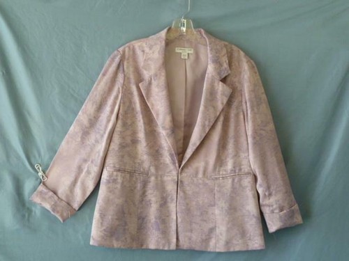 Chaqueta Traje Blazer Floral Abstracto Artístico Coldwater Creek Sedoso Gamuza ~P14~PL - Imagen 9 de 10