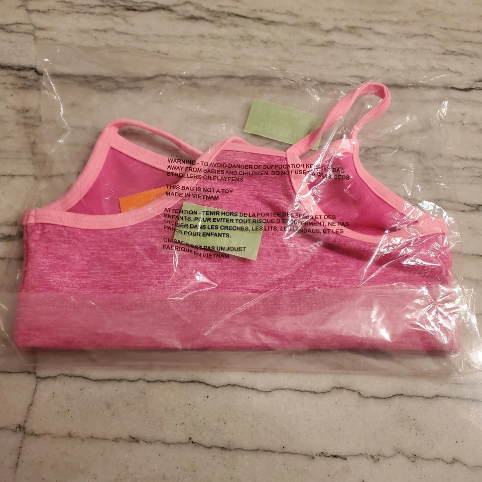 Nuevo - Nuevo con etiquetas Sujetador deportivo Gymboree Gymgo rosa talla pequeña (5-6) en paquete Foto 4 de 4